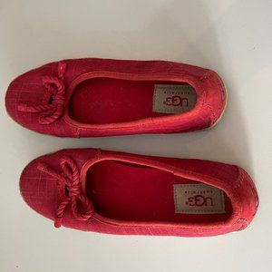 Ugg Syleste Espadrille Ballet Flat Slip On Shoe 6 Red Casual